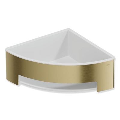 HEWI Metallics Corner Shower Basket - Brushed Brass